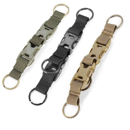 Tactical Nylon Webbing Carabiner Keychain Hook with Quick-Release Clasp